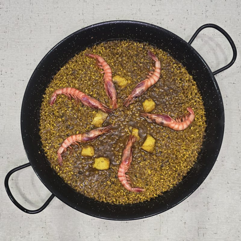 Arroz de gamba roja y merluza